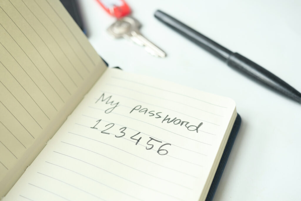 Image showing written down password | password security | it manager services ltd